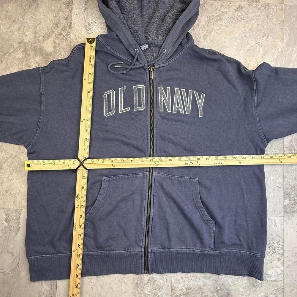 Y2K old navy spell out zip up hoodie jacket xl - Picture 6 of 8